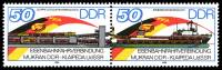 (1986-069) Лист (2 м) Германия (ГДР) "Транспорт"    Открытие ЖД Мукура-Клайпеда II Θ